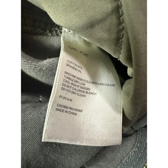 Oak + Fort Green High Waisted Multi Pocket Cargo Pants Cropped Joggers S Medium - Picture 10 of 12